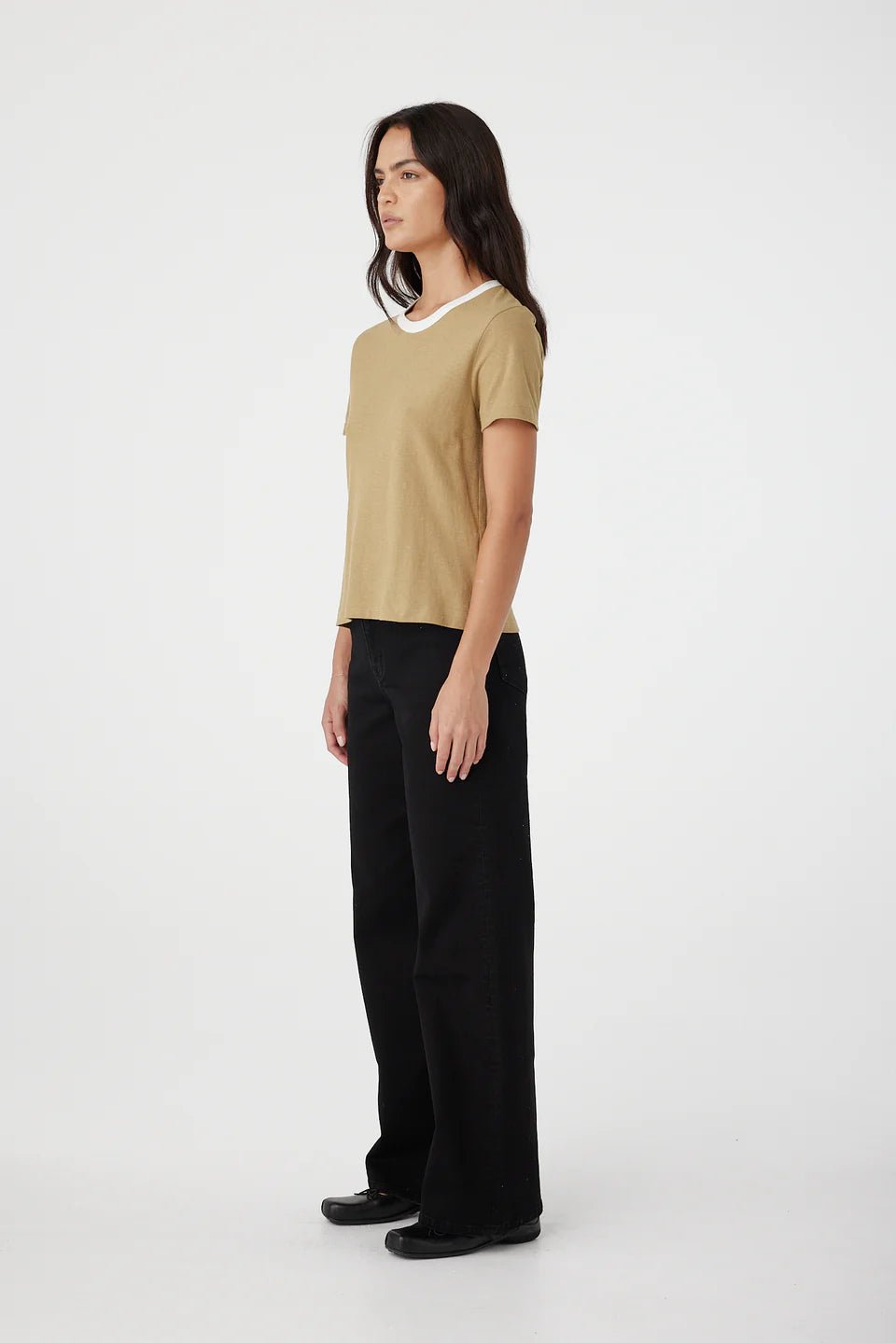 Outland Denim Ivy tee in latte image 3