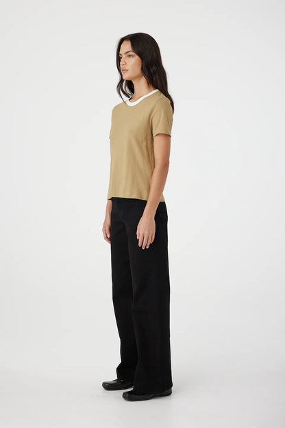 Outland Denim Ivy tee in latte image 3