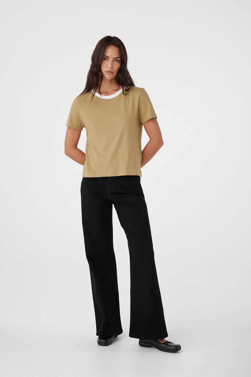 Outland Denim Ivy tee in latte image 2