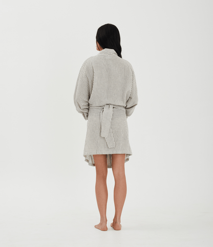 Patara Life Aster Kimono in black stripe back shot 