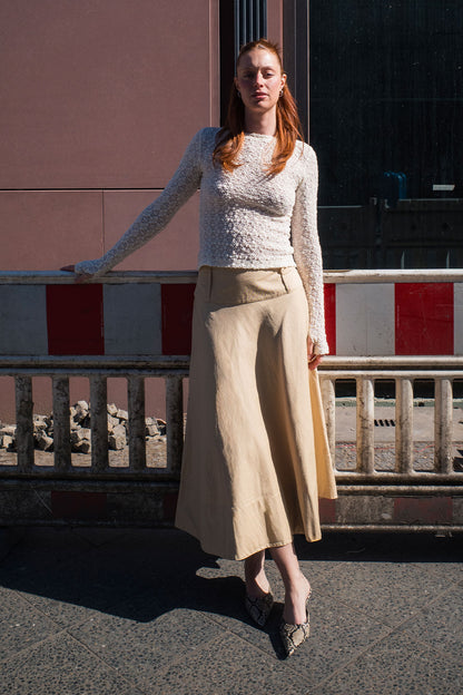 Rowie Samantha Clover Lace Top in creme campaign shot 3