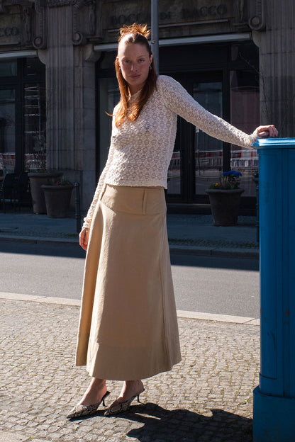 Rowie Samantha Clover Lace Top in creme campaign shot 4