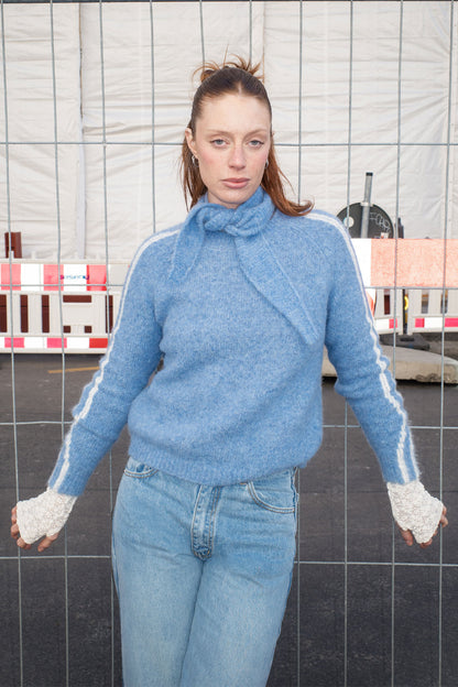 Rowie Lana knit jumper in sky blue – campaign shot 2