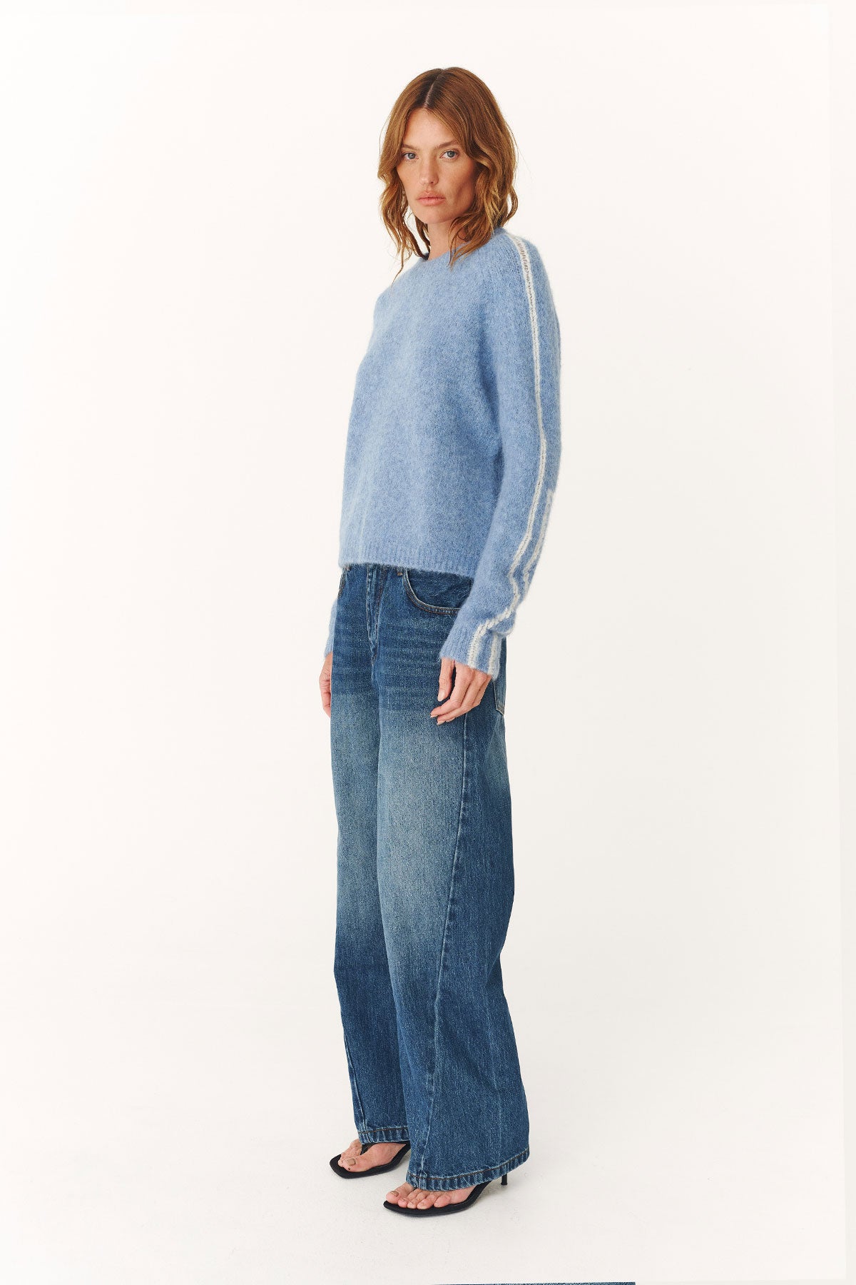 Rowie Lana knit in sky blue side on
