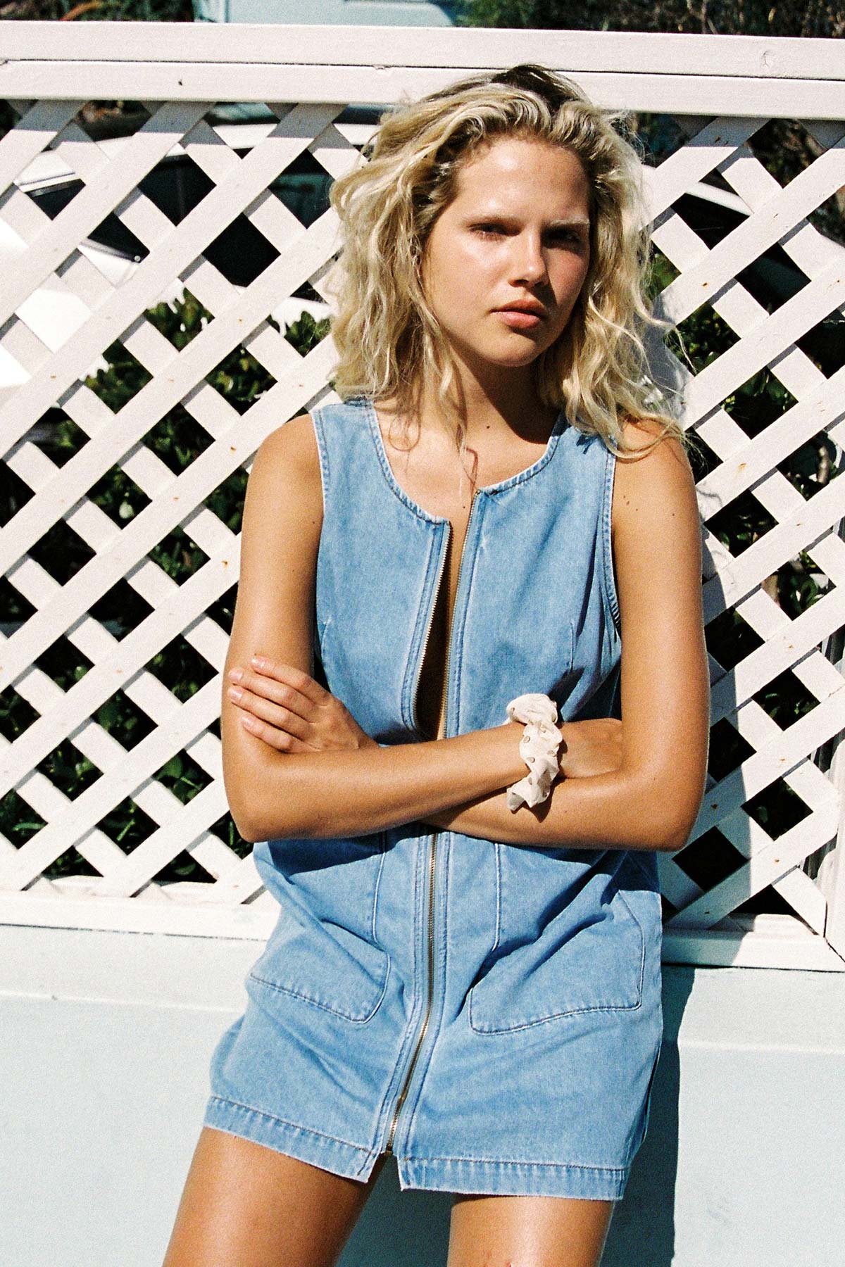 Rowie the label ivy zip mini dress campaign shot 3