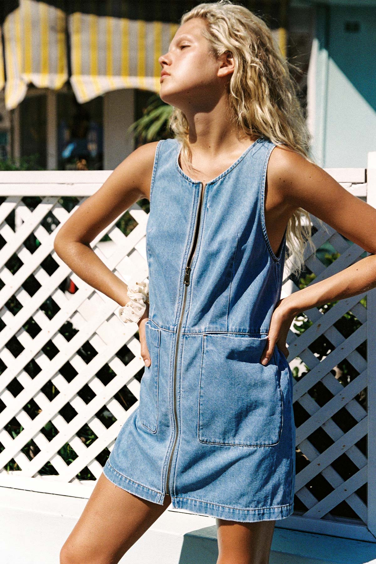 Rowie the label ivy zip mini dress campaign shot 5