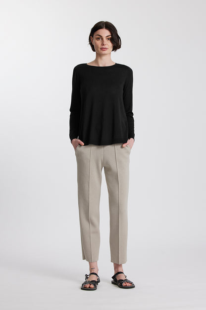 Standard Issue merino swing sweater in black