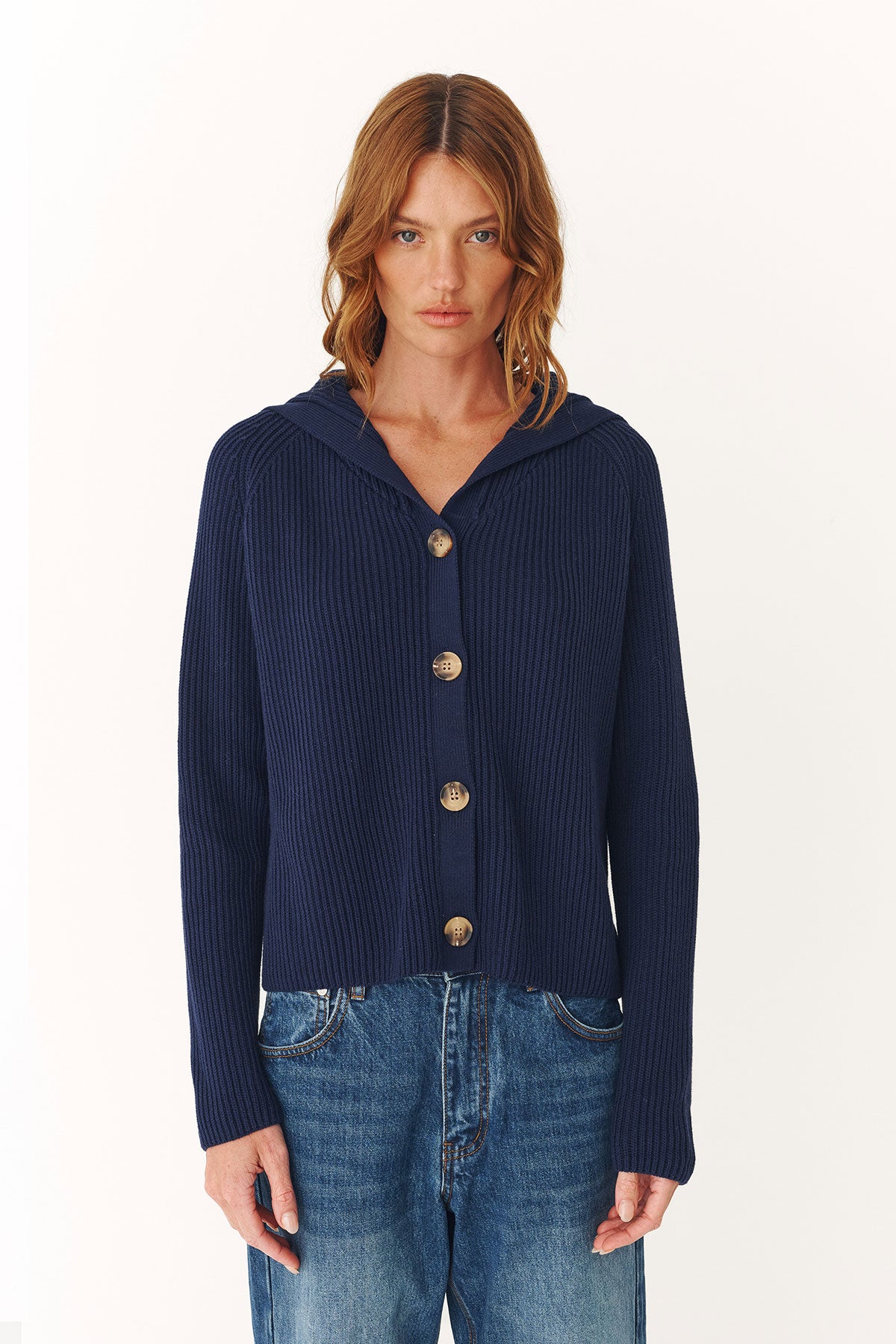 Rowie Saylor knit anchor blue studio model 1