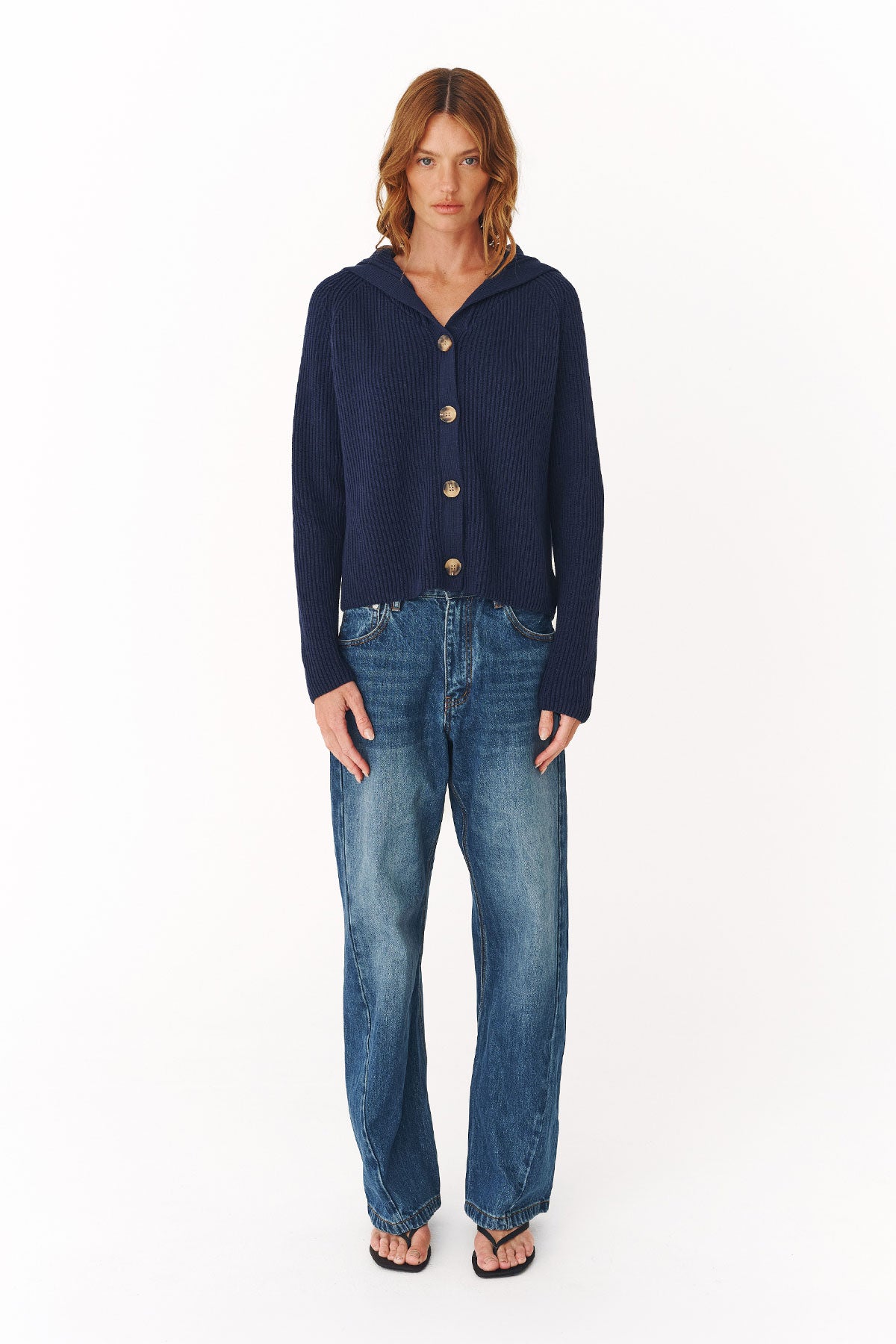 Rowie Saylor knit anchor blue studio model 2