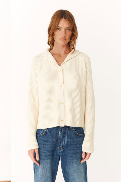 Rowie Saylor knit cardigan in snow 1