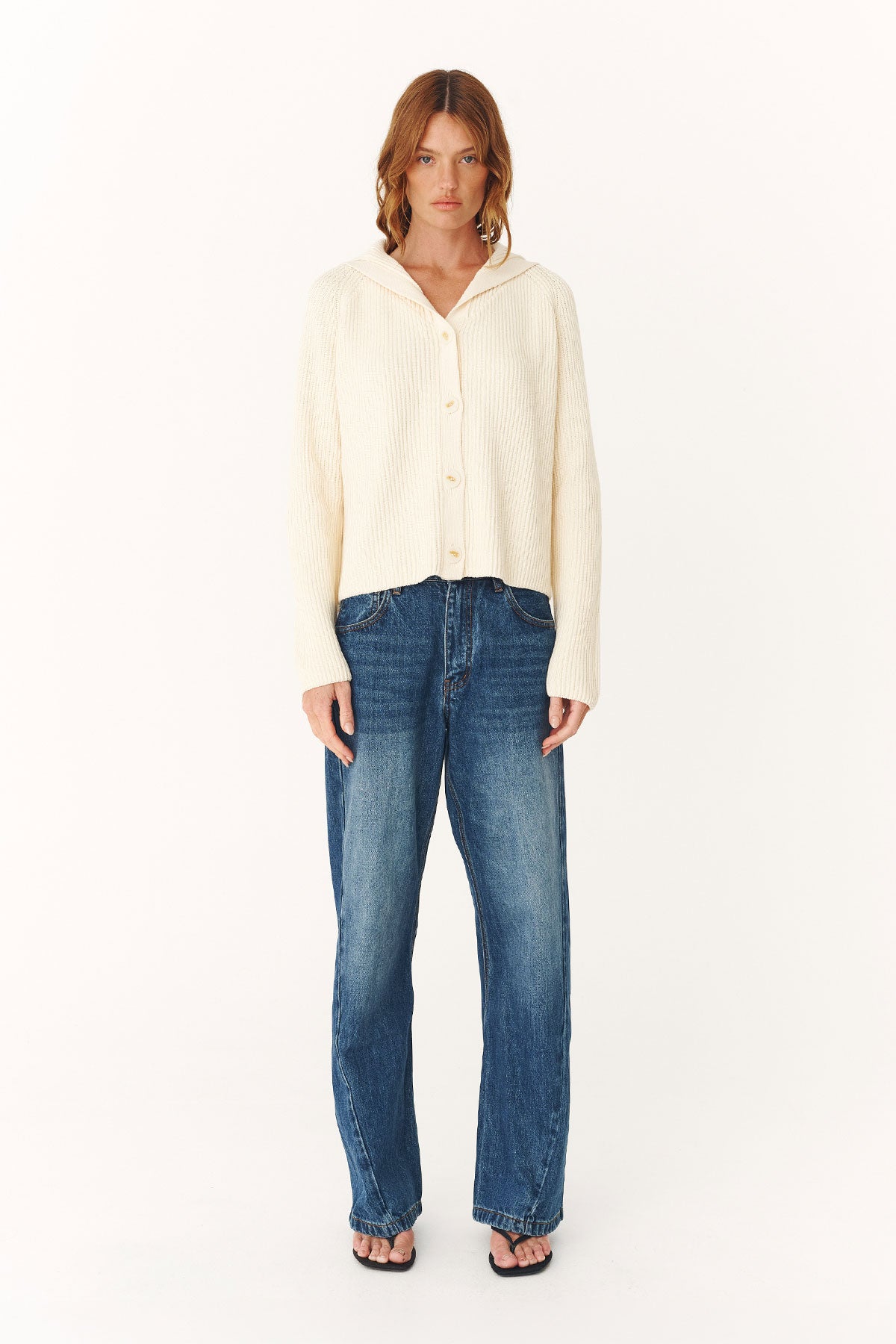 Rowie Saylor knit cardigan in snow 4