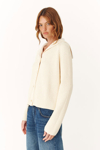 Rowie Saylor knit cardigan in snow 3