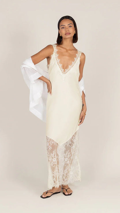 Charli solange slip dress butter yellow 3