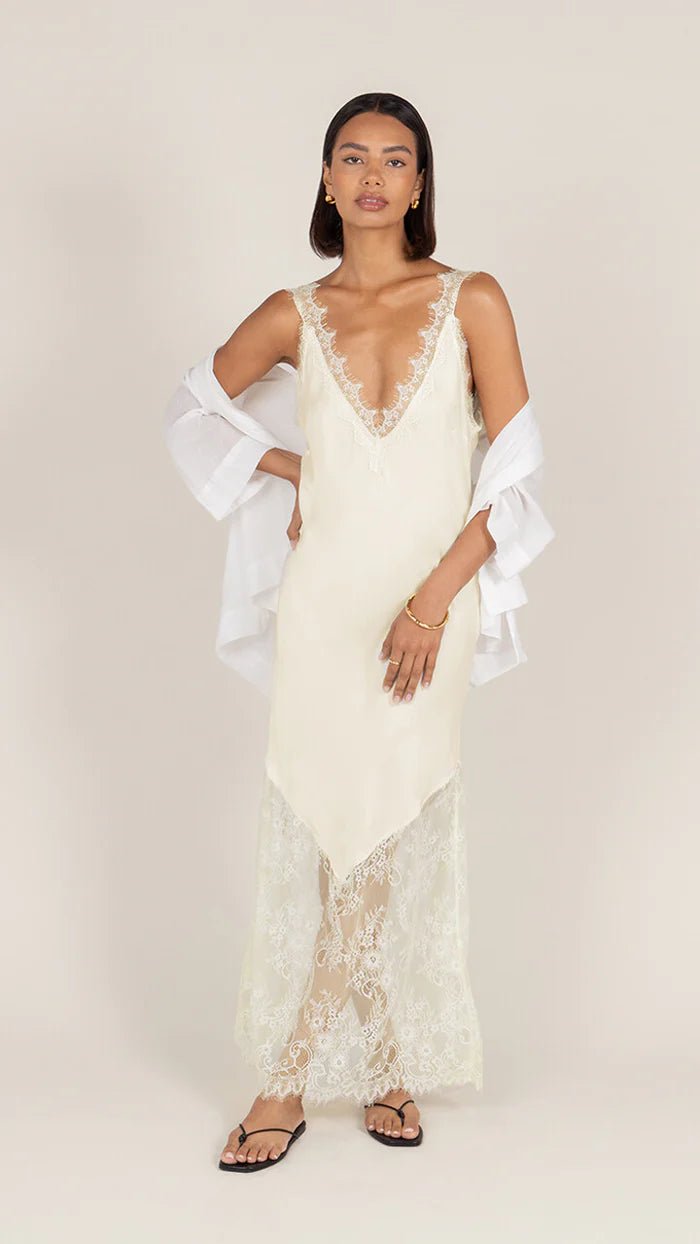 Charli solange slip dress butter yellow 4