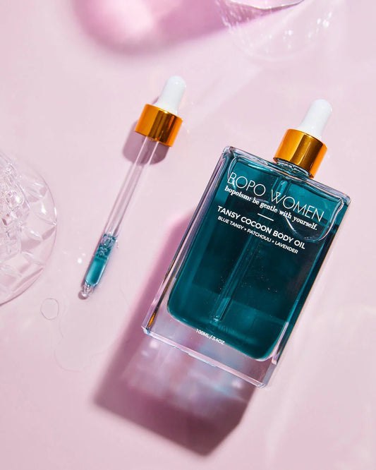 Bopo Tansy cocoon body oil product open 