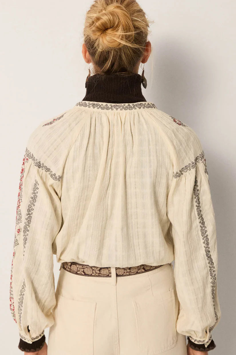 Maison Hotel Virginia Blouse in ecru back shot 