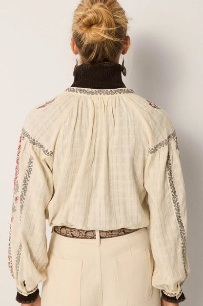 Maison Hotel Virginia Blouse in ecru back shot 