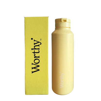 Worthy drink bottle butter yellow with box