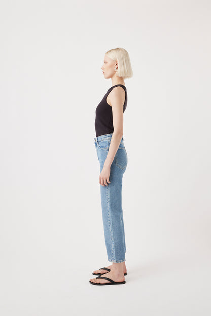 Outland Denim straight leg crop jeans side angle