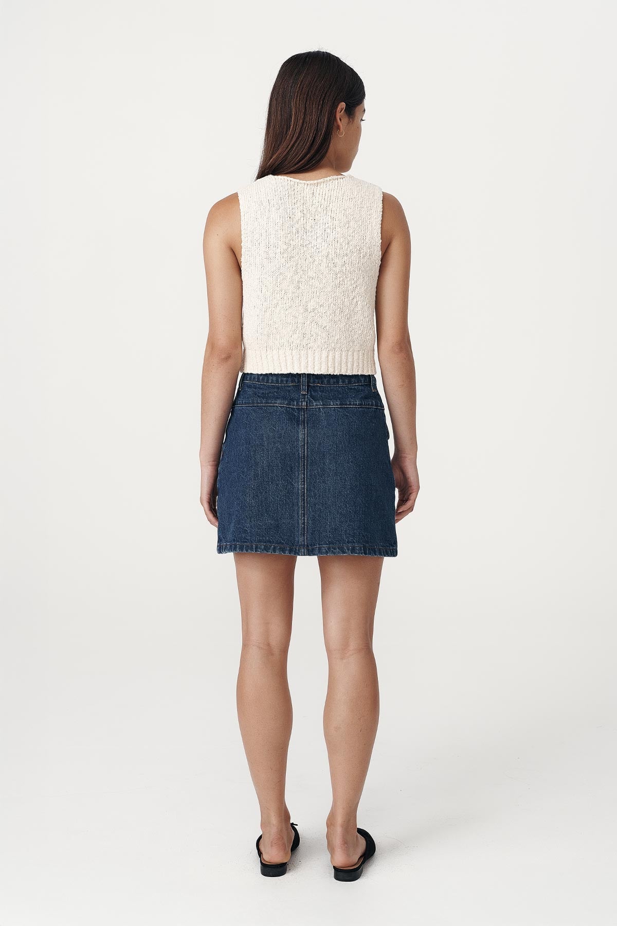 Rowie the label Alfred zip mini skirt studio shot back