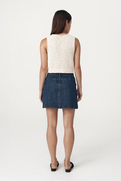 Rowie the label Alfred zip mini skirt studio shot back