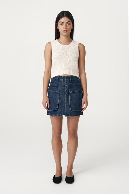 Rowie the label Alfred zip mini skirt studio shot front