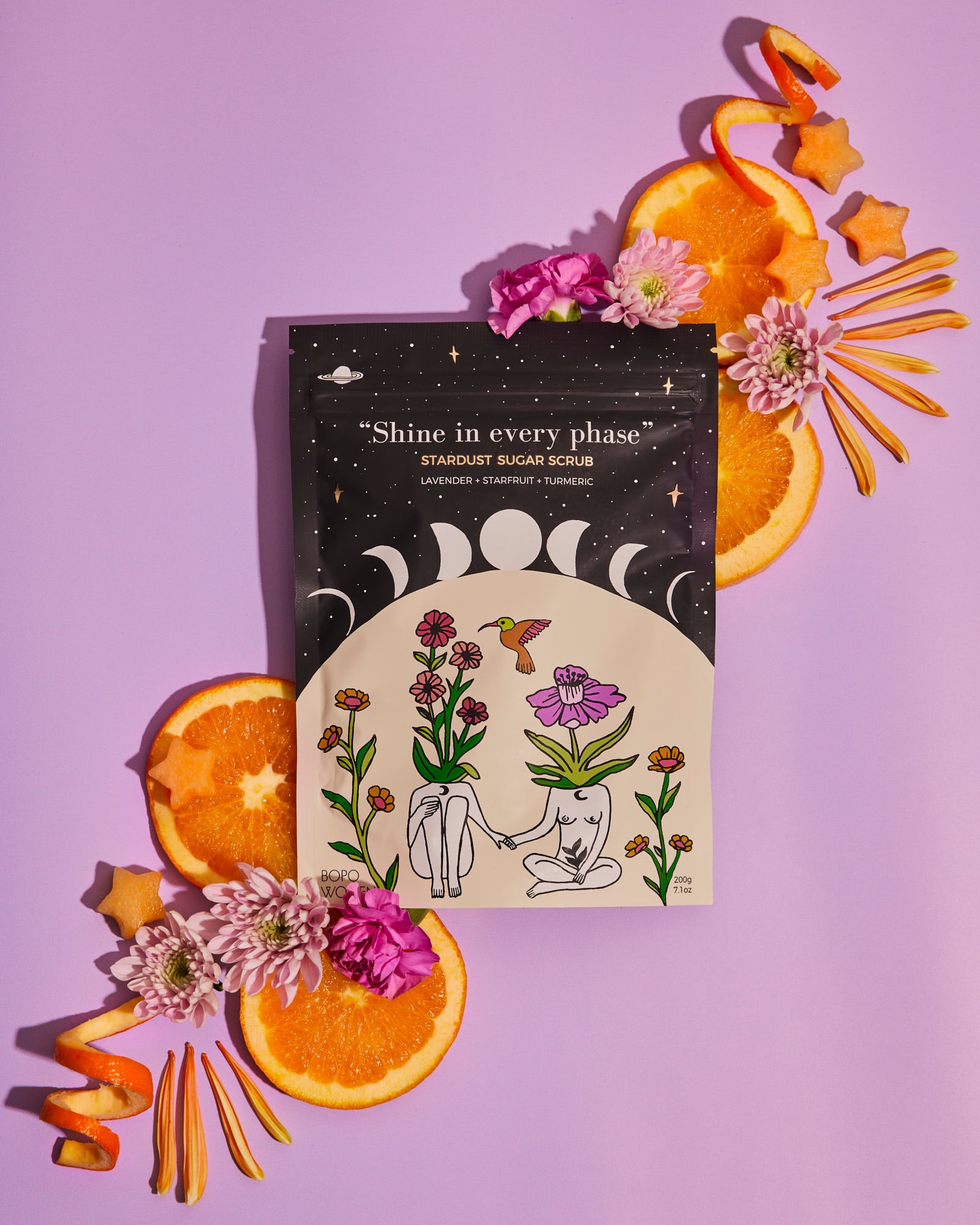 Bopo stardust sugar scrub product shot
