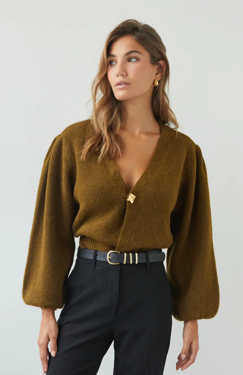 Charli Hollie Cardigan khaki 2