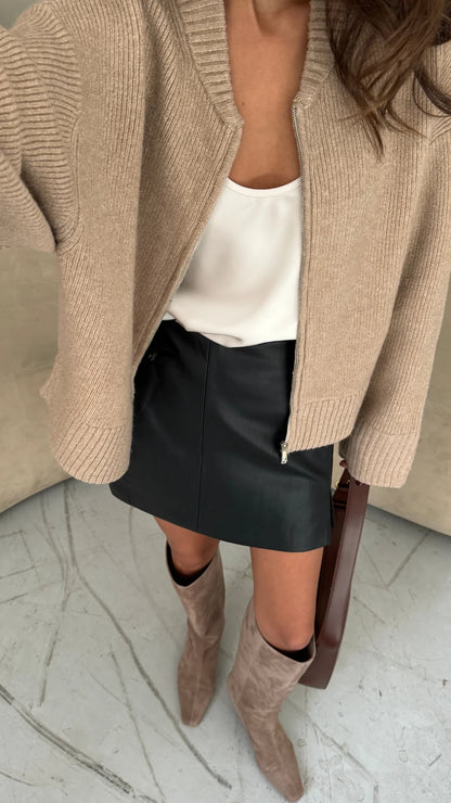 Charli Zoe cardigan in Sand close up