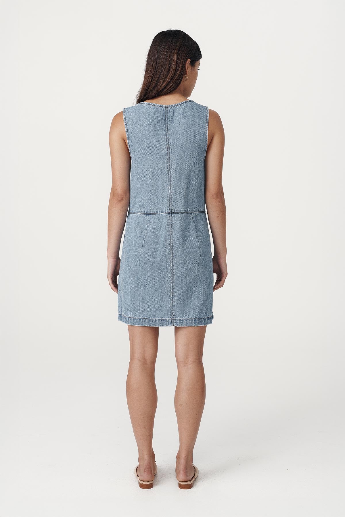 Rowie the label ivy zip mini dress studio shot back 