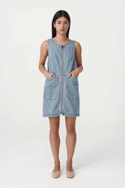 Rowie the label ivy zip mini dress studio shot 