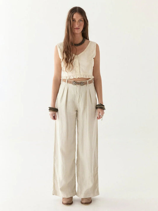 Maison Hotel Marisa Pant in off white full length