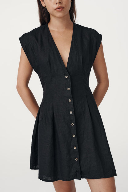 Rowie the label Mira dress in noir studio shot 2