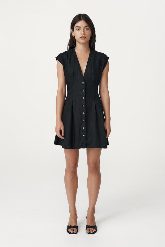 Rowie the label Mira dress in noir studio shot 1