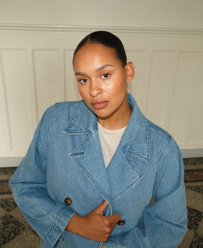 Madeline MD Denim Trench Coat – Classic Blue