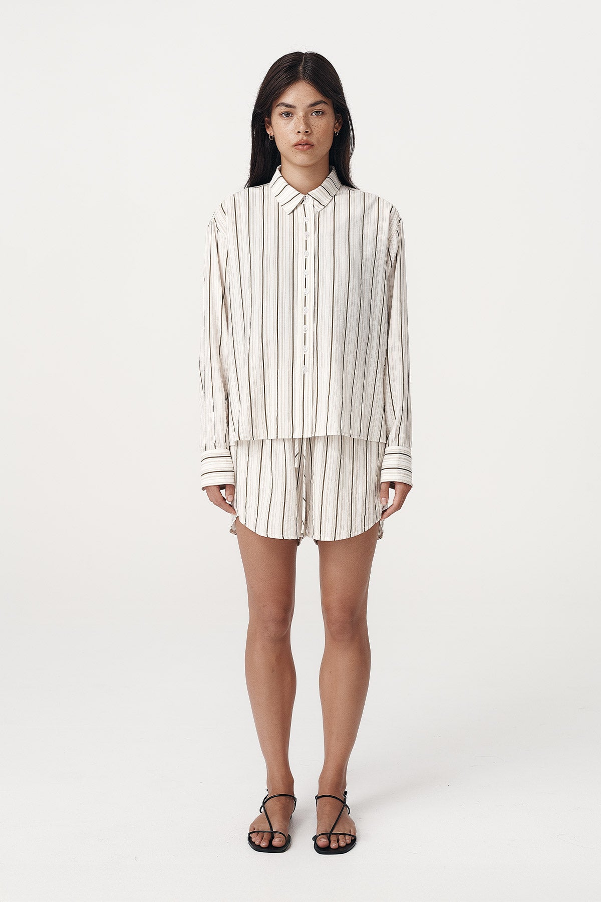 Rowie the label Nola long sleeve shirt cactus stripe studio shot 2