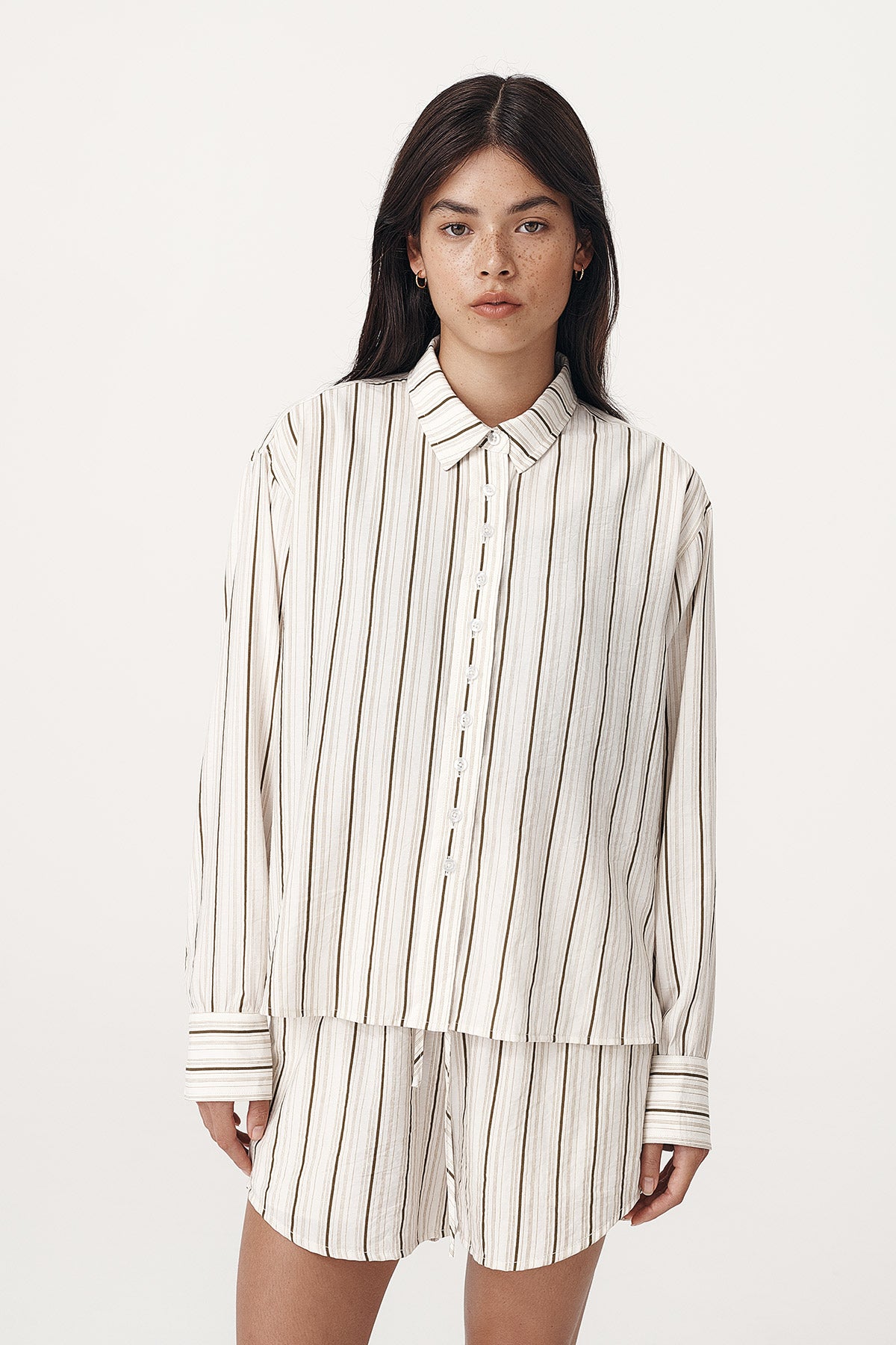 Rowie the label Nola long sleeve shirt cactus stripe studio shot 1