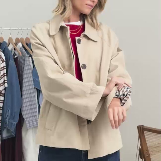 Ceres Life Pia Coat in Sand vid