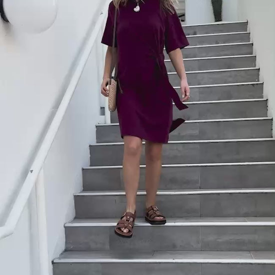 Ceres Life mini tee dress in pomegranate video