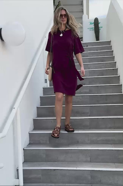 Ceres Life mini tee dress in pomegranate video