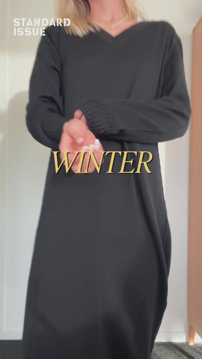 Merino Swing Sweater – Black