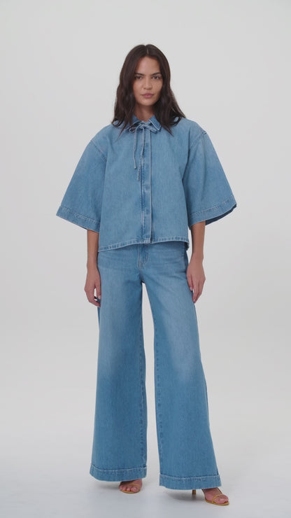 Outland Denim Soma Shirt in Blue Jay motion video