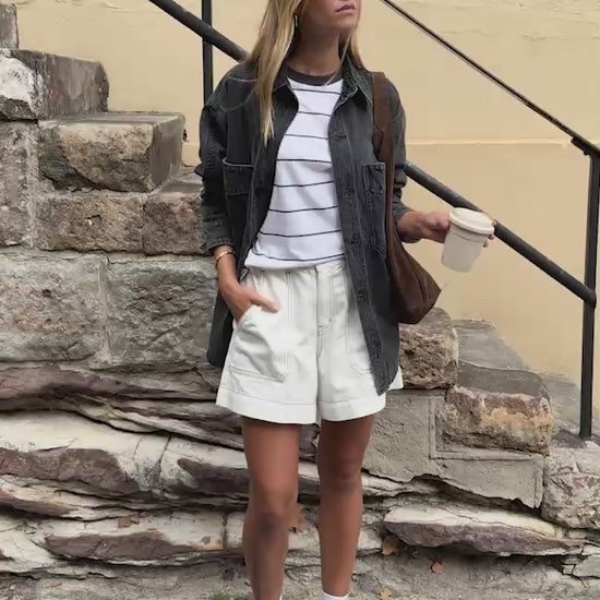 Ceres Life Weekender Shorts in Ecru video 