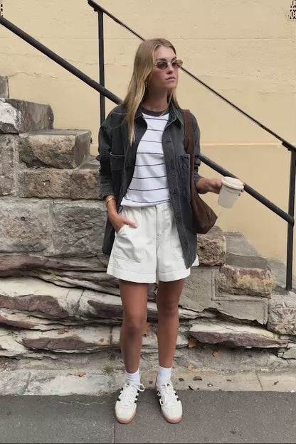 Ceres Life Weekender Shorts in Ecru video 