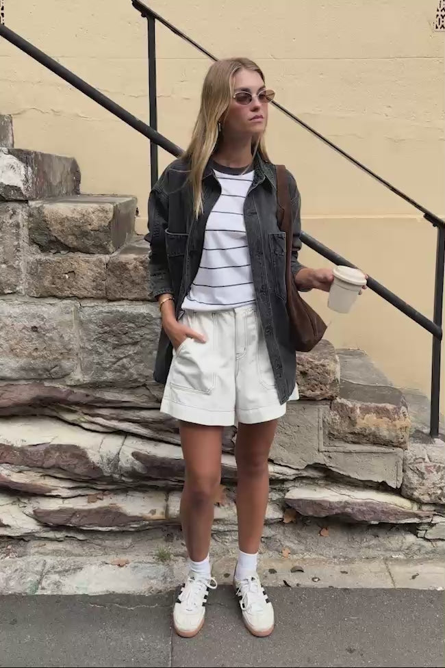 Ceres Life Weekender Shorts in Ecru video 