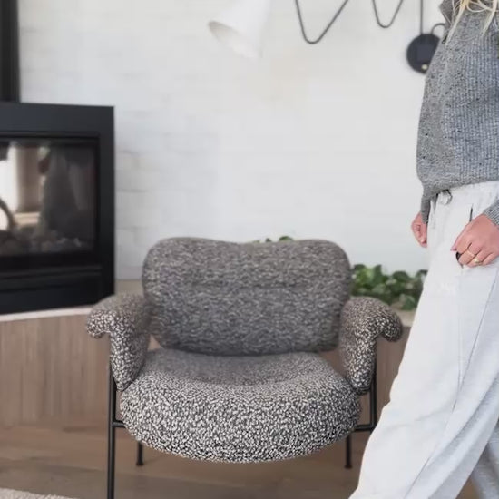 Ceres Life slouchy knit sweater in mid grey video 
