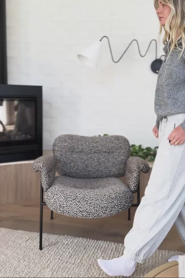 Ceres Life slouchy knit sweater in mid grey video 