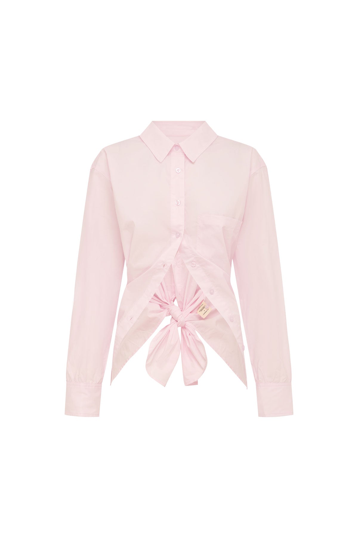 Rowie the label Ramona tie back shirt in powder pink flat lay 