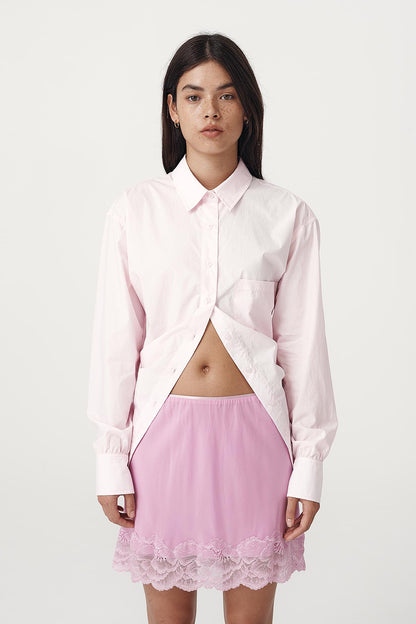 Rowie the label Ramona tie back shirt in powder pink studio shot 1