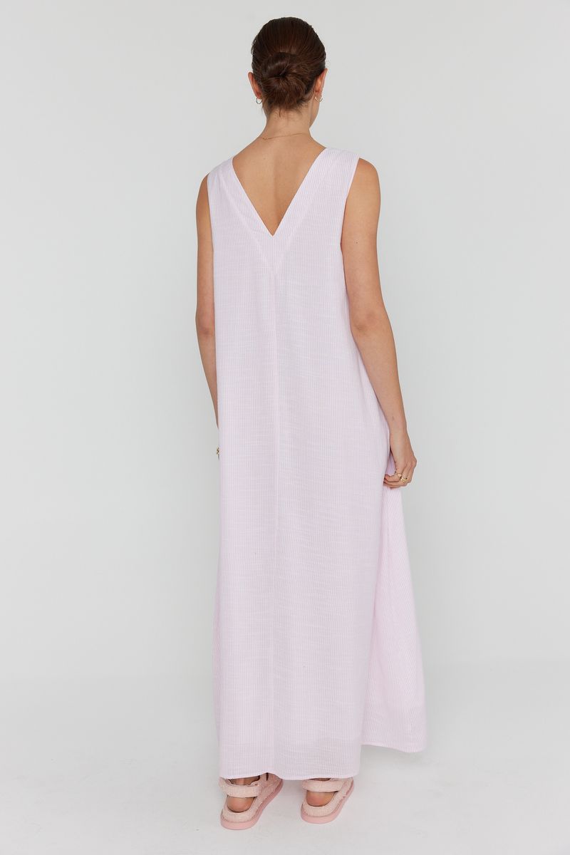 Alexandra Simi cotton dress in pink back shot